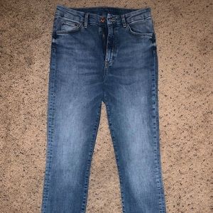 H&M (&Denim) high-waisted ankle length skinny jeans. Size:6